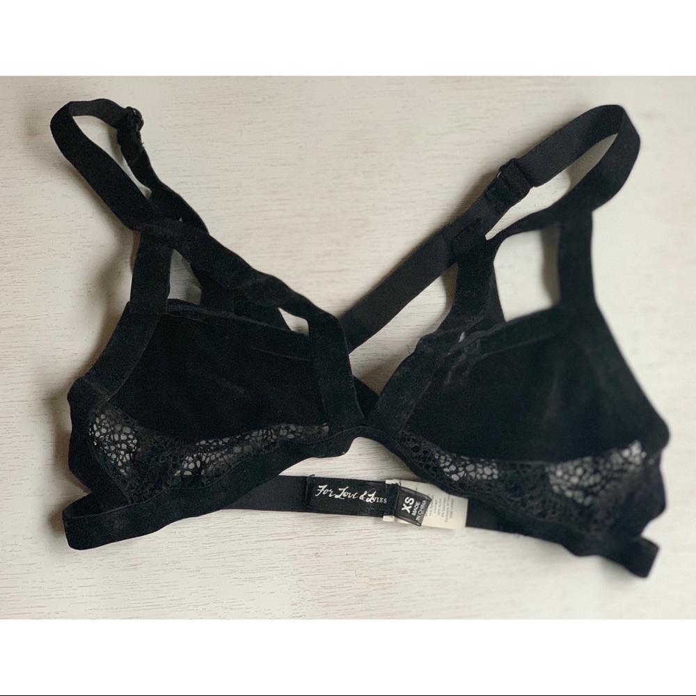 For Love And Lemons strappy velvet bralette